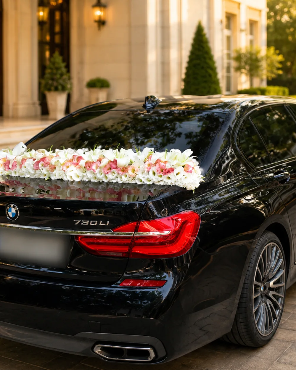 گل‌آرایی ماشین عروس کد R.car1 از نمای 3