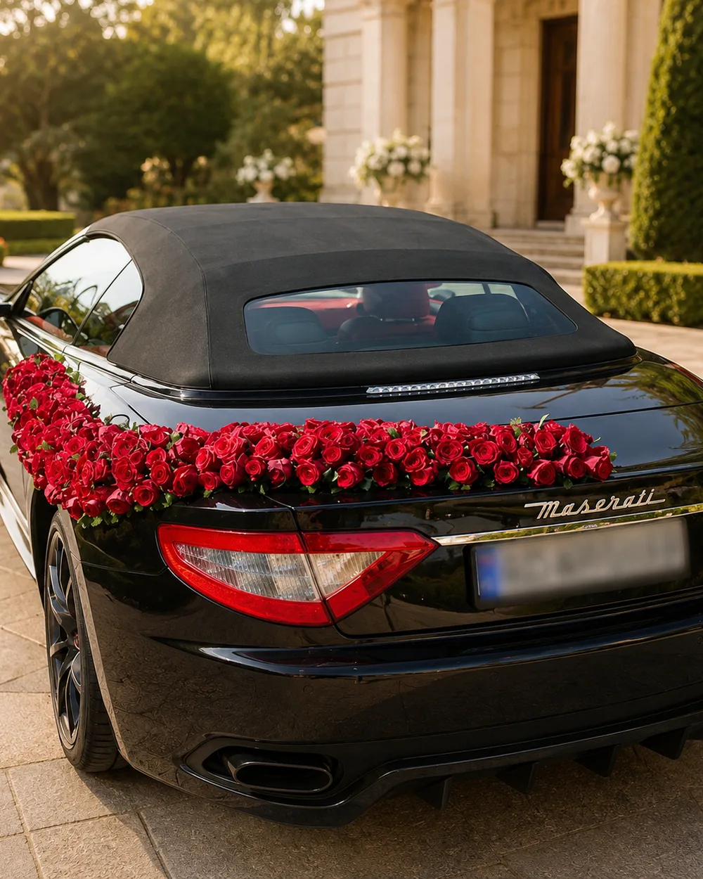 گل‌آرایی ماشین عروس کد R.car12 از نمای 2